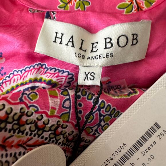 Hale Bob Pink SIlk Floral Paisley Ruffle Double Breasted Romper Size XS NWT - Picture 8 of 10